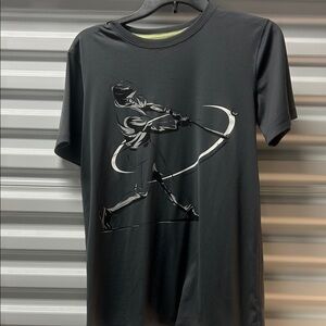 All in Motion Young Mens Charcoal Graphic Tee #SH002